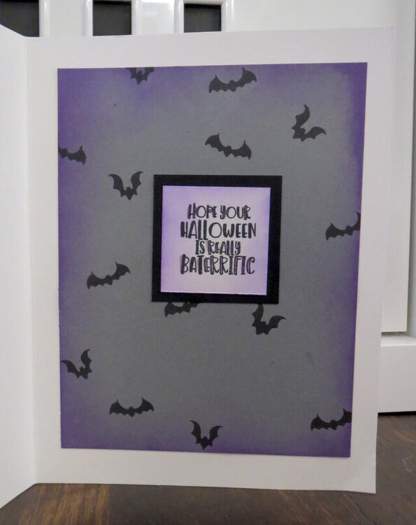 Halloween Bat Window card inside