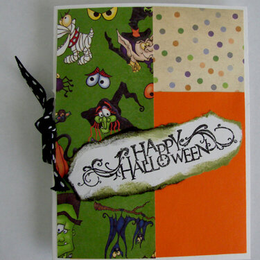 Halloween Card with printed paper