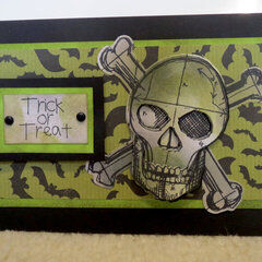 Halloween - Green Skull Card 1