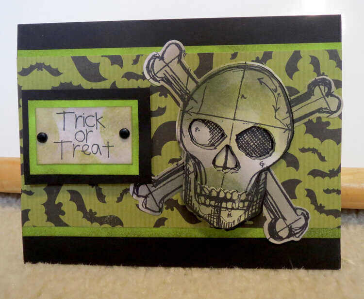 Halloween - Green Skull Card 1