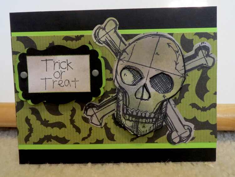 Halloween - Green Skull Card 2