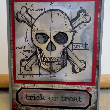 Halloween - Red skull card 1