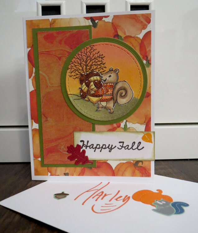 Little Squirrel Fall Card and envelope 4 - Harley