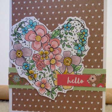 Card with flower heart