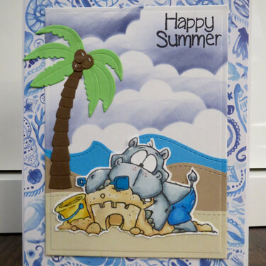Hippo Boy (Sandcastle) Card