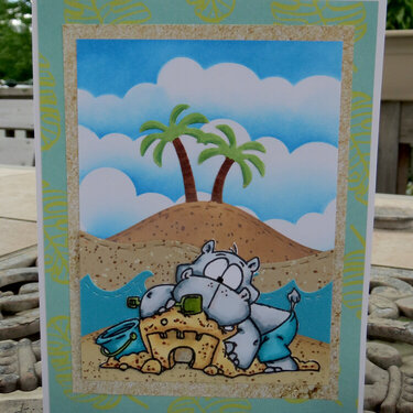 hippo Sandcastle card