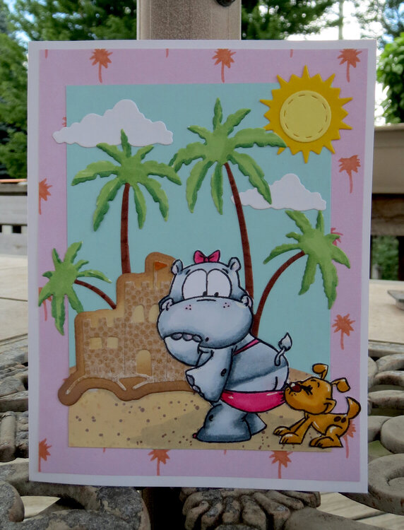 Coppertone Hippo Beach Card