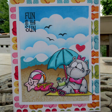 Fun in the Sun Hippo Card
