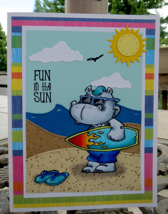 Hippo Surfer Card - 2