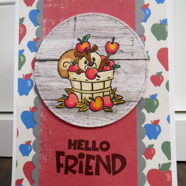 Squirrel and apples card