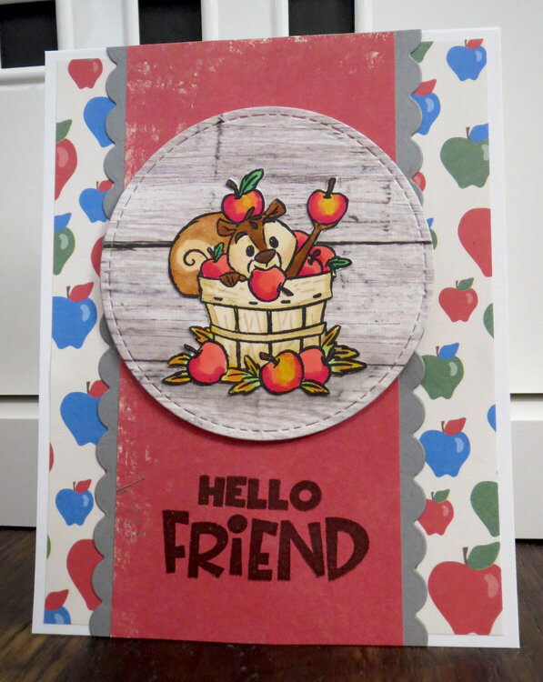 Squirrel and apples card