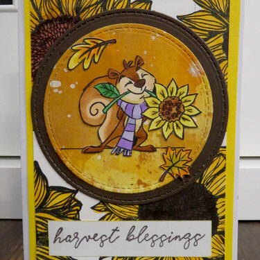 Squirrel and sunflower card 1