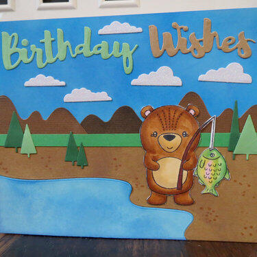 Birthday Wishes - Fishing Bear