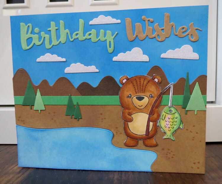Birthday Wishes - Fishing Bear