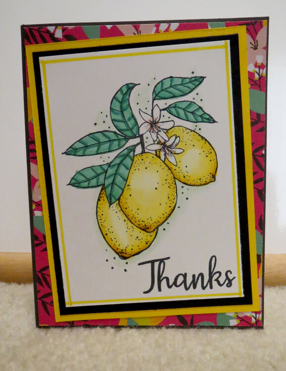 Lemon Thank You Card - Pink