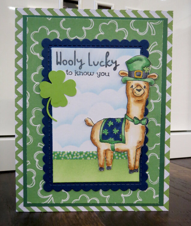Llama St. Patrick&#039;s Day card 2