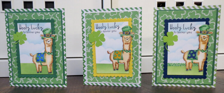 All 3 Llama St. Patrick Cards