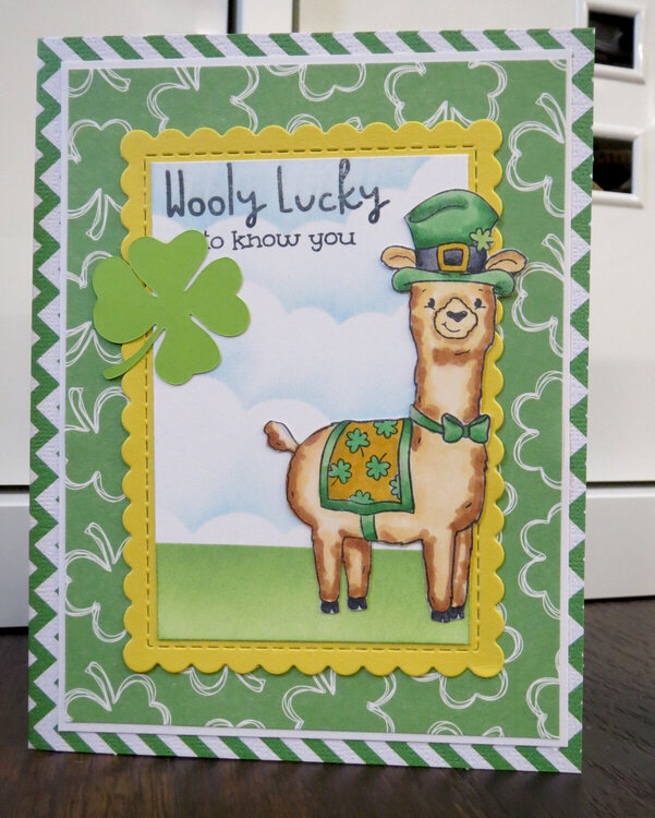 Llama St. Patrick&#039;s Day card 1