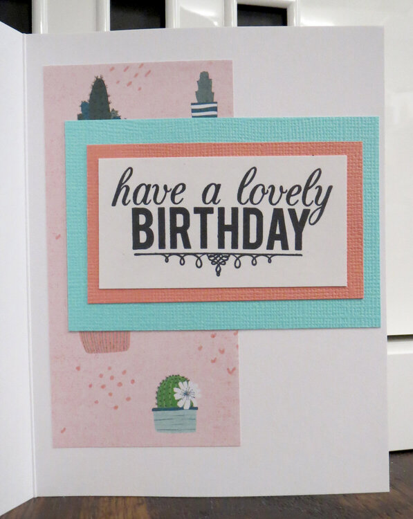 Cactus Birthday Card -inside