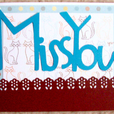 Miss you cat card