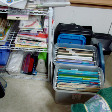 Shelves and 8 1/2 X 11 cardstock storage