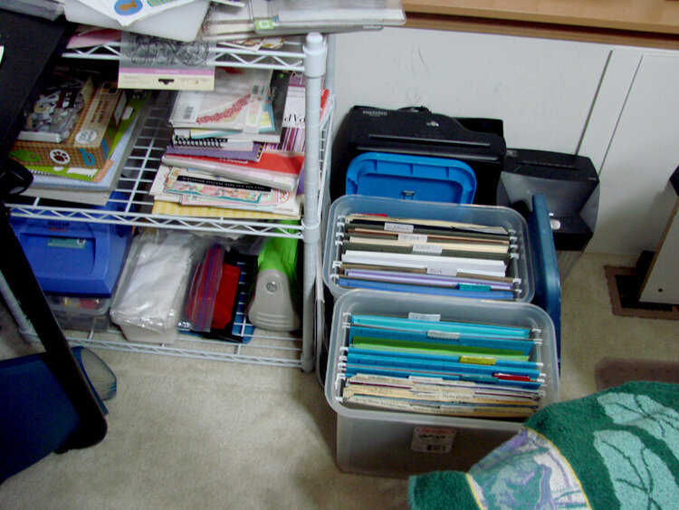 Shelves and 8 1/2 X 11 cardstock storage