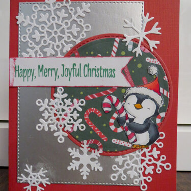 Penguin and snowflake Christmas Card 1