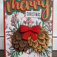 Gold Pinecone Christmas Card 1