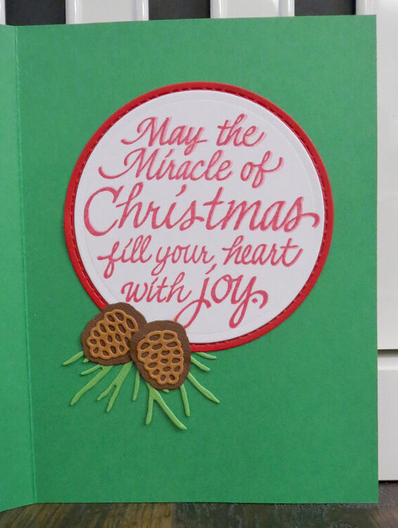 Gold Pinecone Christmas Card 1 - inside