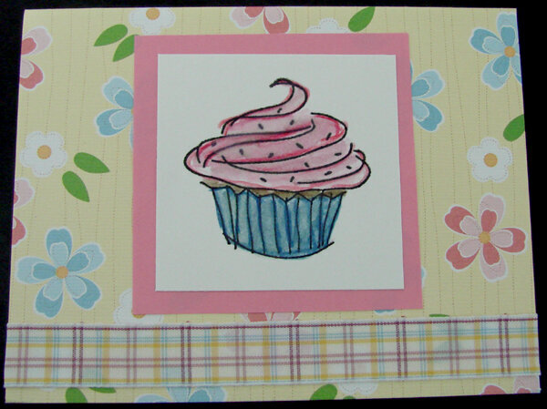 Pink and floral birthday card