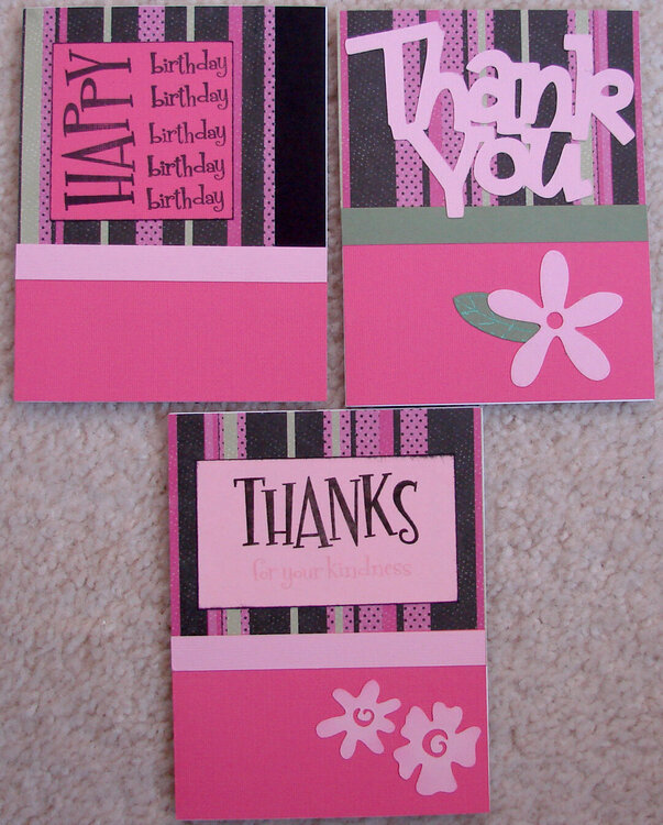 Black, Pink and green cards for Operation Write Home 3