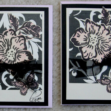 Black and Pink Love and Flower Cards for Operation Write Home