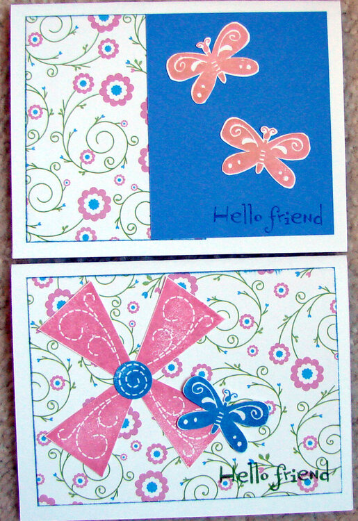 Pink and Blue cards sent to Operation Write Home