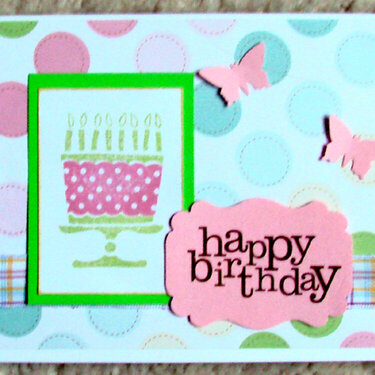Pastel birthday card with butterflies
