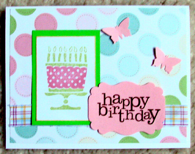 Pastel birthday card with butterflies
