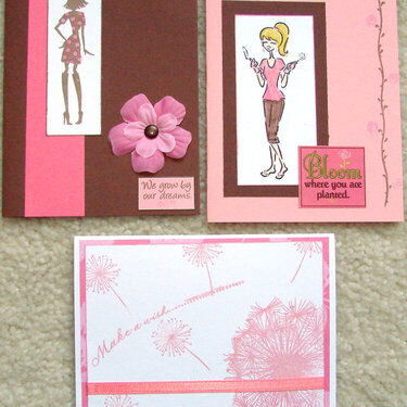 Girly Pink cards for Operation Write Home