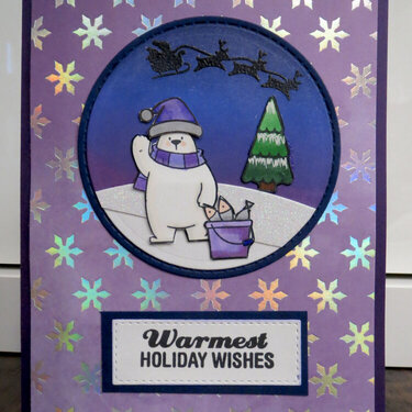Polar Bear in Purple card
