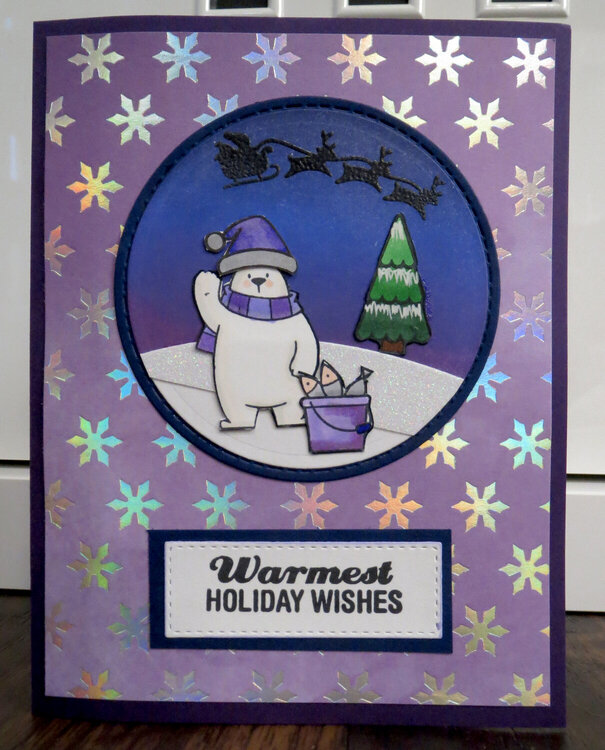 Polar Bear in Purple card