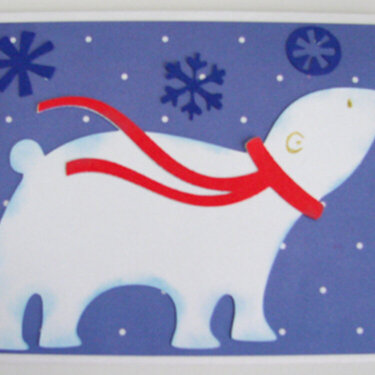 Polar Bear Card with Snowflakes 1