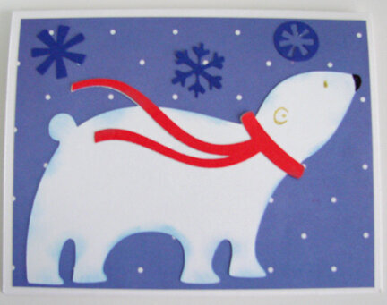 Polar Bear Card with Snowflakes 1