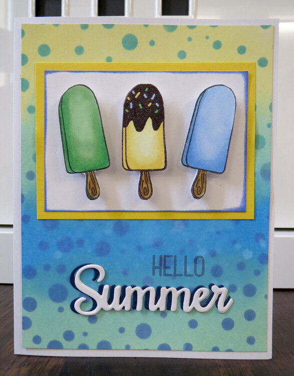 Blue Popsicle Card