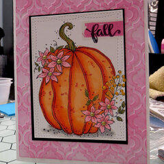 Pink Pumpkin Fall Card