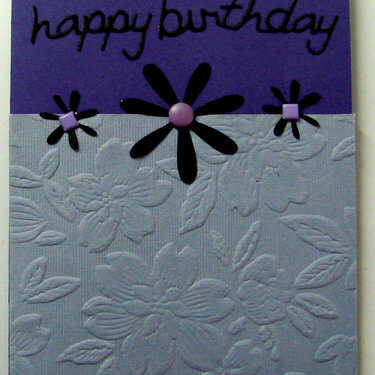 Purple flower Happy Birthday Card