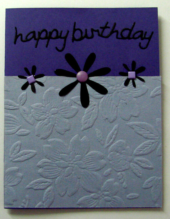 Purple flower Happy Birthday Card