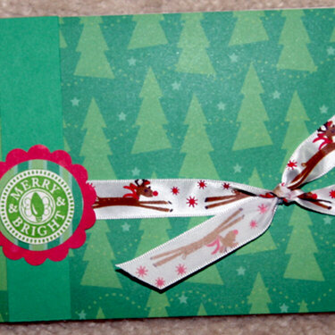 Christmas Card reindeer Ribbon