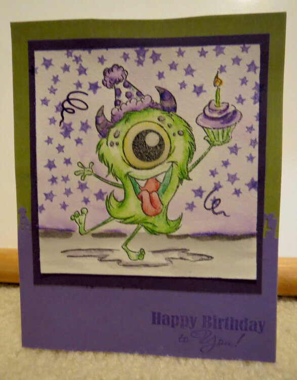 Brother&#039;s birthday card - with stamped background