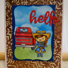 Hello Cow Girl card