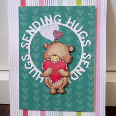 Teddy Bear Sending Hugs card