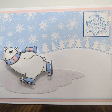 Polar Bear Ice Skating Card 1