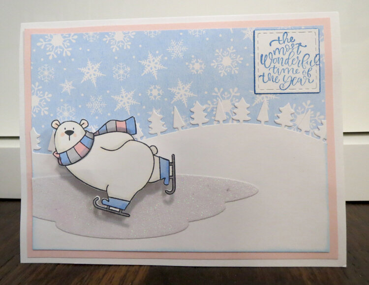 Polar Bear Ice Skating Card 1